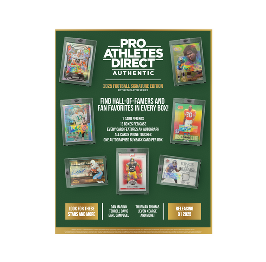 2025 Pro Athletes Direct Retired Player Signature Edition Football 12-Box Case