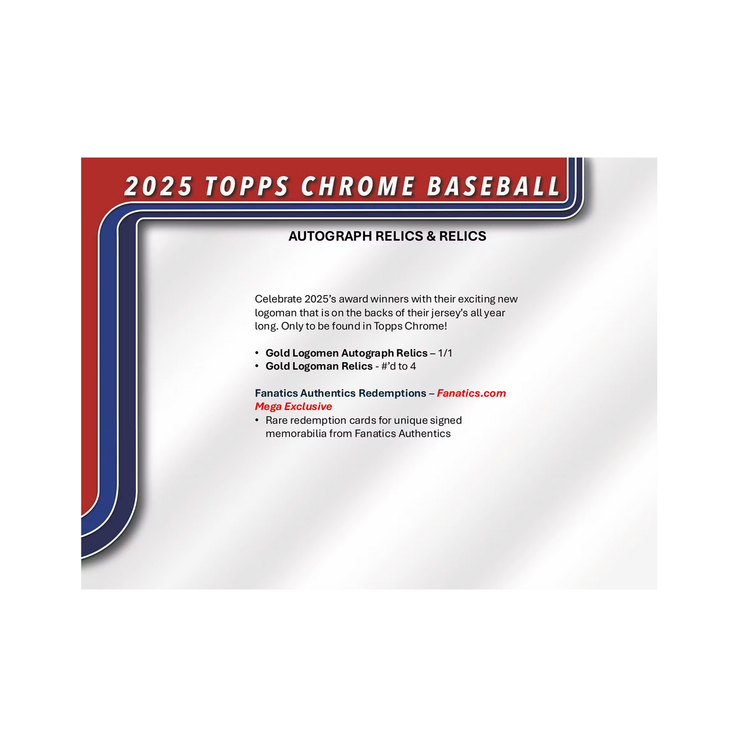 2025 Topps Chrome Baseball Mega 20-Box Case