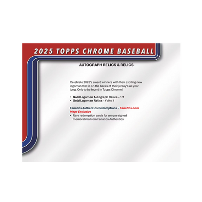 2025 Topps Chrome Baseball Mega 20-Box Case