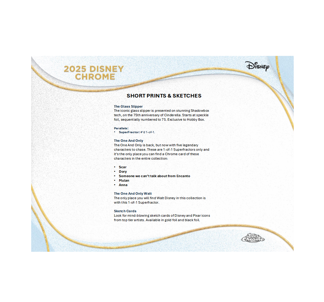 2025 Topps Chrome Disney Hobby 12-Box Case