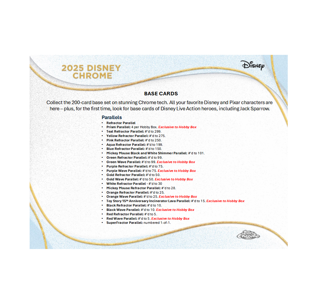 2025 Topps Chrome Disney Hobby Box