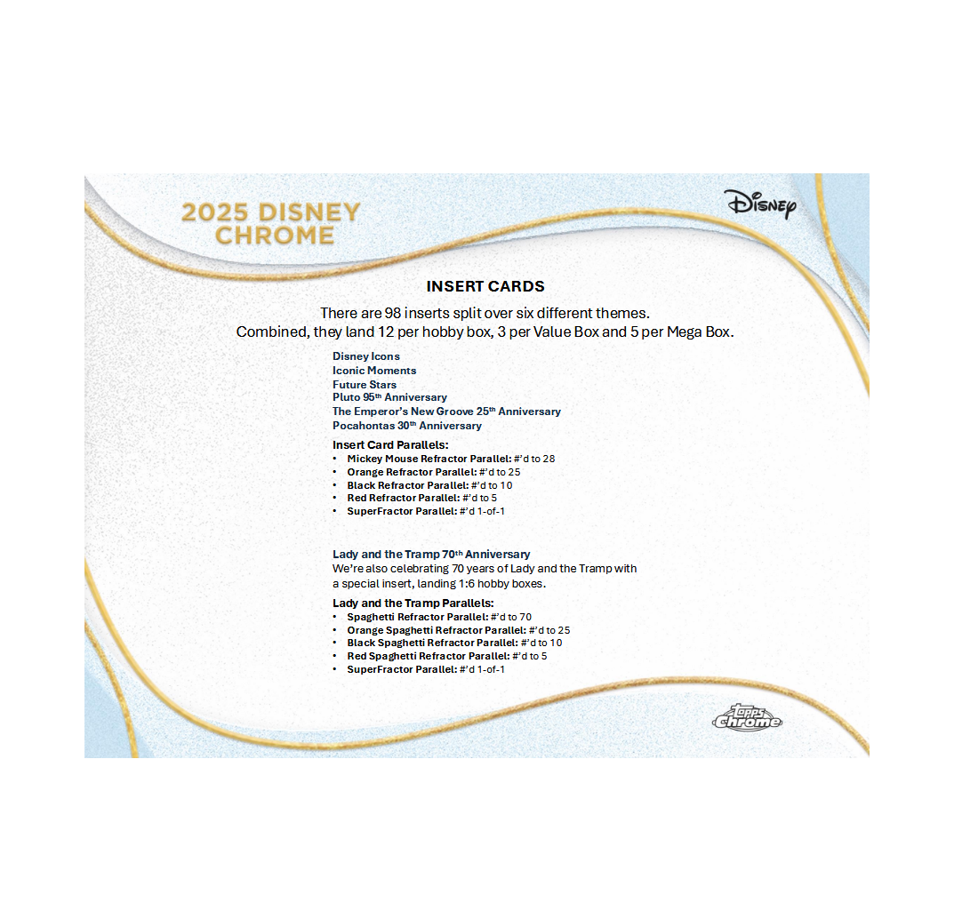 2025 Topps Chrome Disney Hobby 12-Box Case