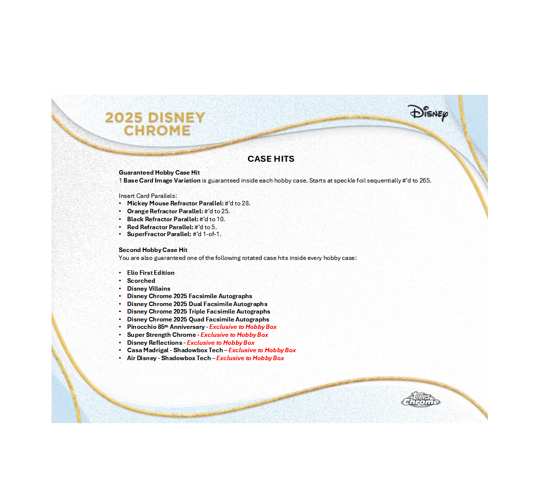 2025 Topps Chrome Disney Hobby Box