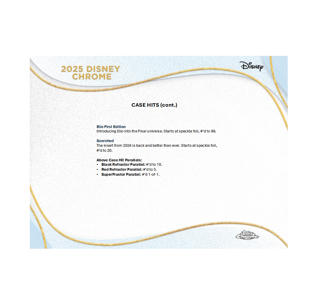 2025 Topps Chrome Disney Hobby 12-Box Case
