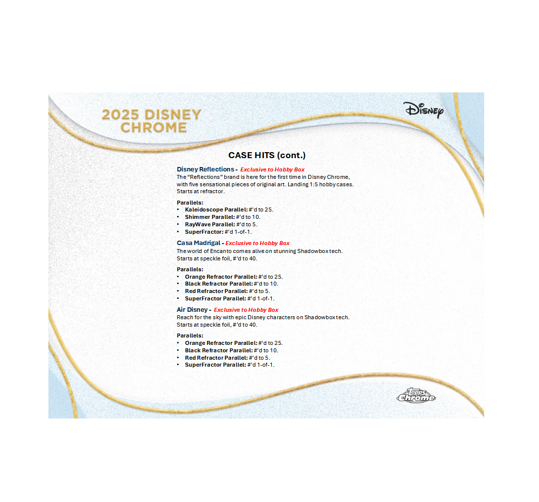 2025 Topps Chrome Disney Hobby Box