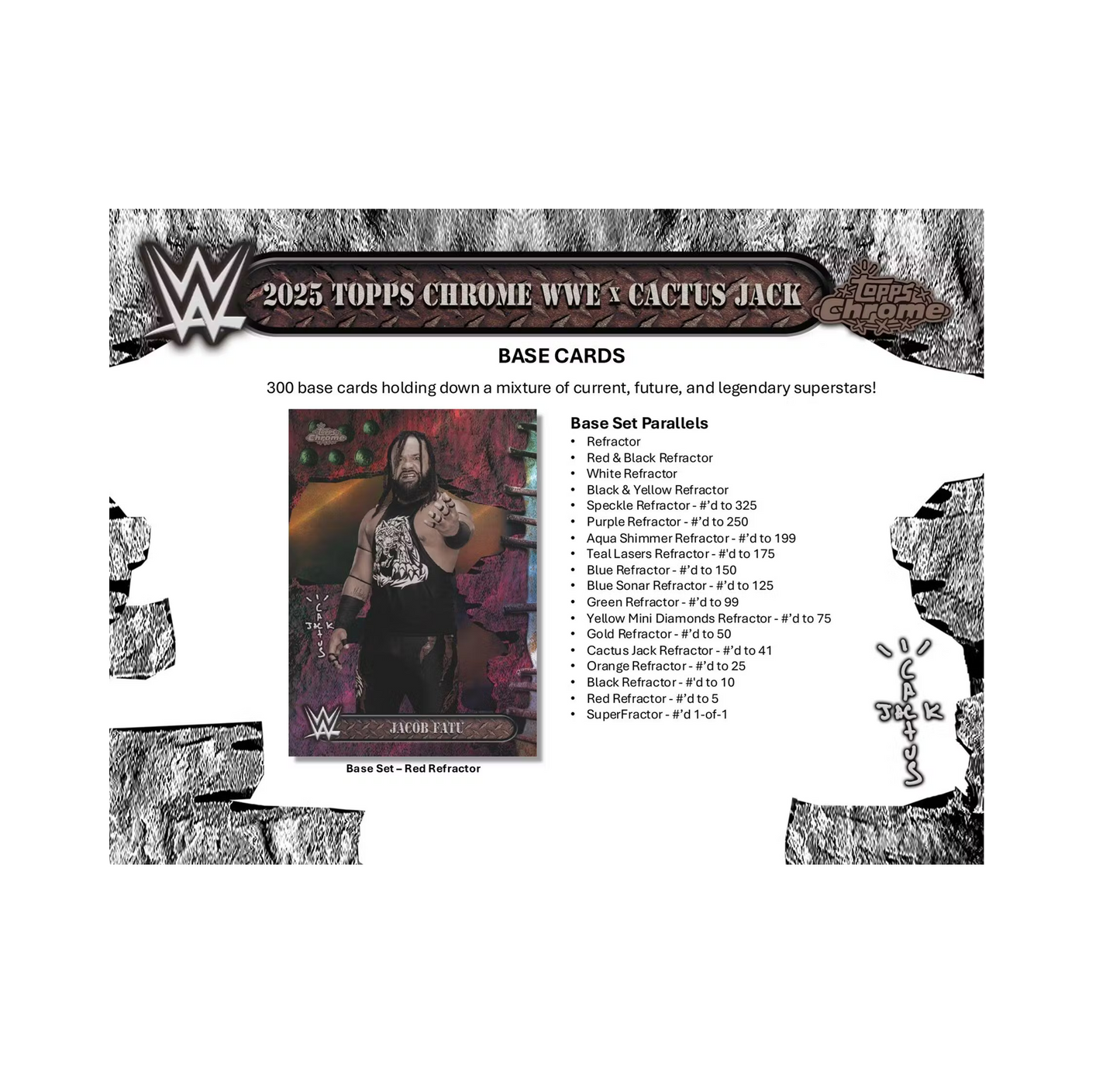 2025 Topps Chrome WWE x Cactus Jack Hobby 12-Box Case