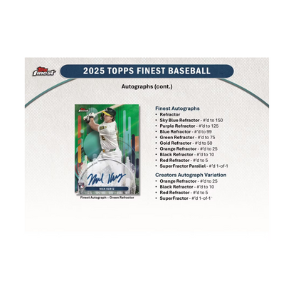 2025 Topps Finest Baseball Hobby Box