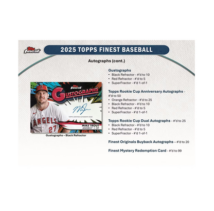 2025 Topps Finest Baseball Hobby Box