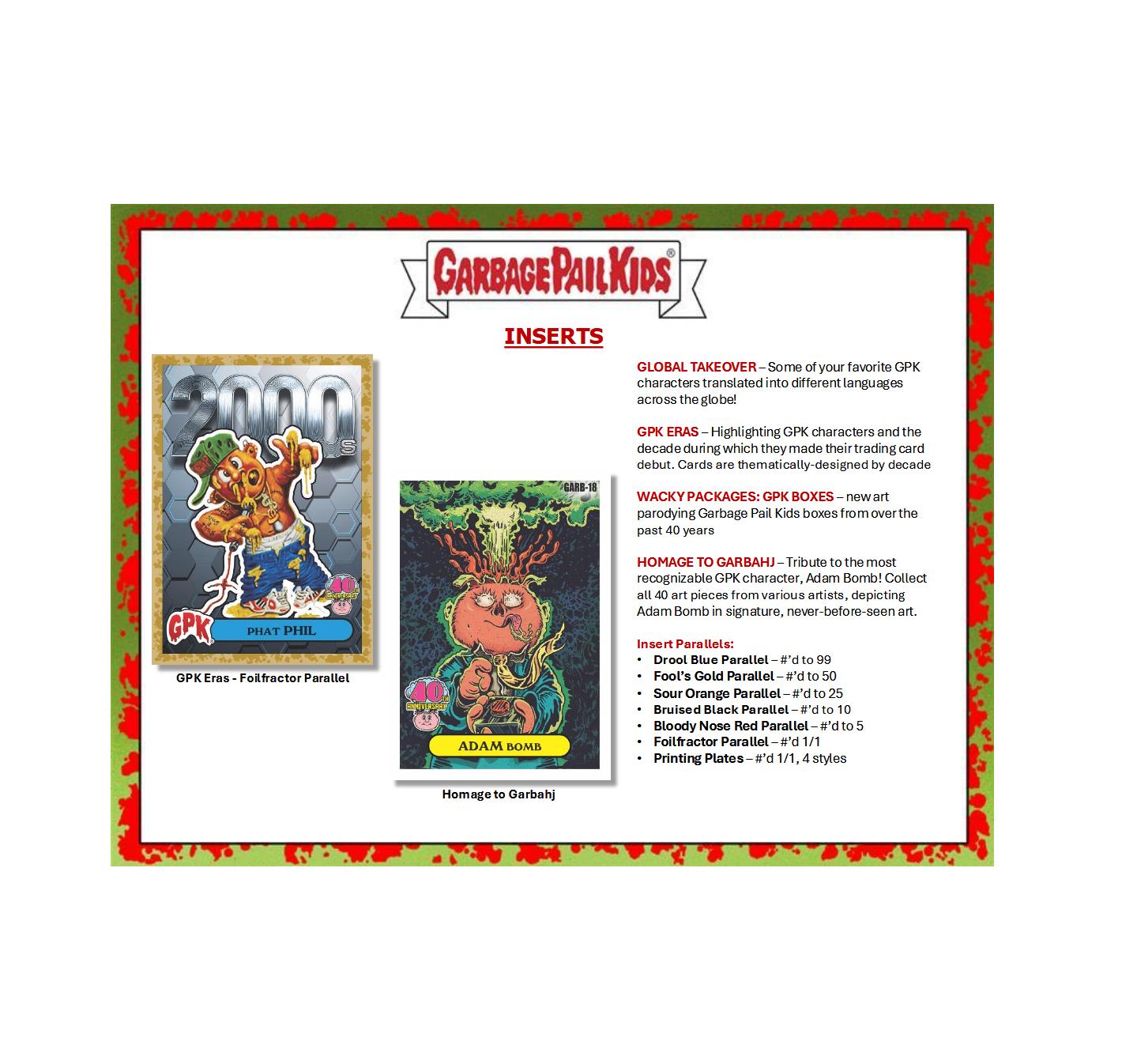 2025 Topps Garbage Pail Kids 40th Anniversary Worst of 2025 Hobby 10-Box Case