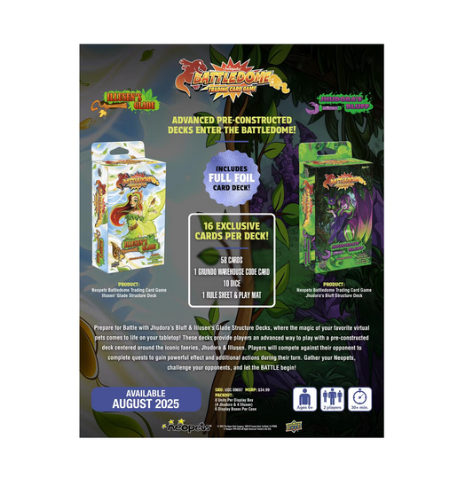 2025 Upper Deck Neopets Battledome TCG Jhudora + Illusen Structure Deck Display Box