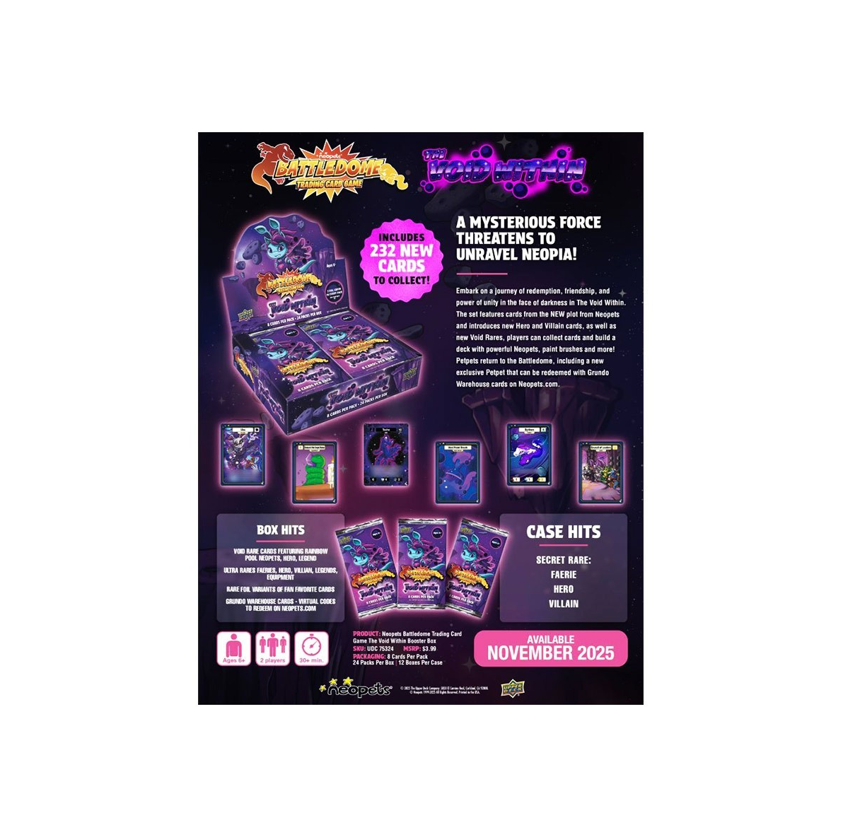 2025 Upper Deck Neopets Battledome The Void Within Booster Box