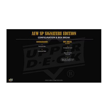 2025 Upper Deck SP Signature Edition AEW Wrestling Hobby 10-Box Case
