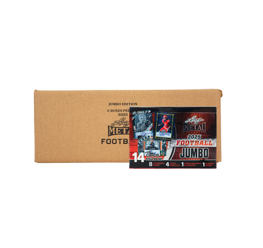 2025 Leaf Metal Football Jumbo 8-Box Case