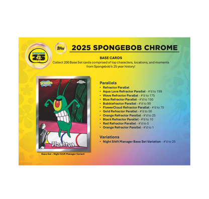 2025 Topps Chrome Spongebob Squarepants 25th Anniversary Hobby Box