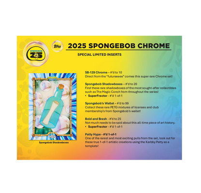 2025 Topps Chrome Spongebob Squarepants 25th Anniversary Blaster 40-Box Case