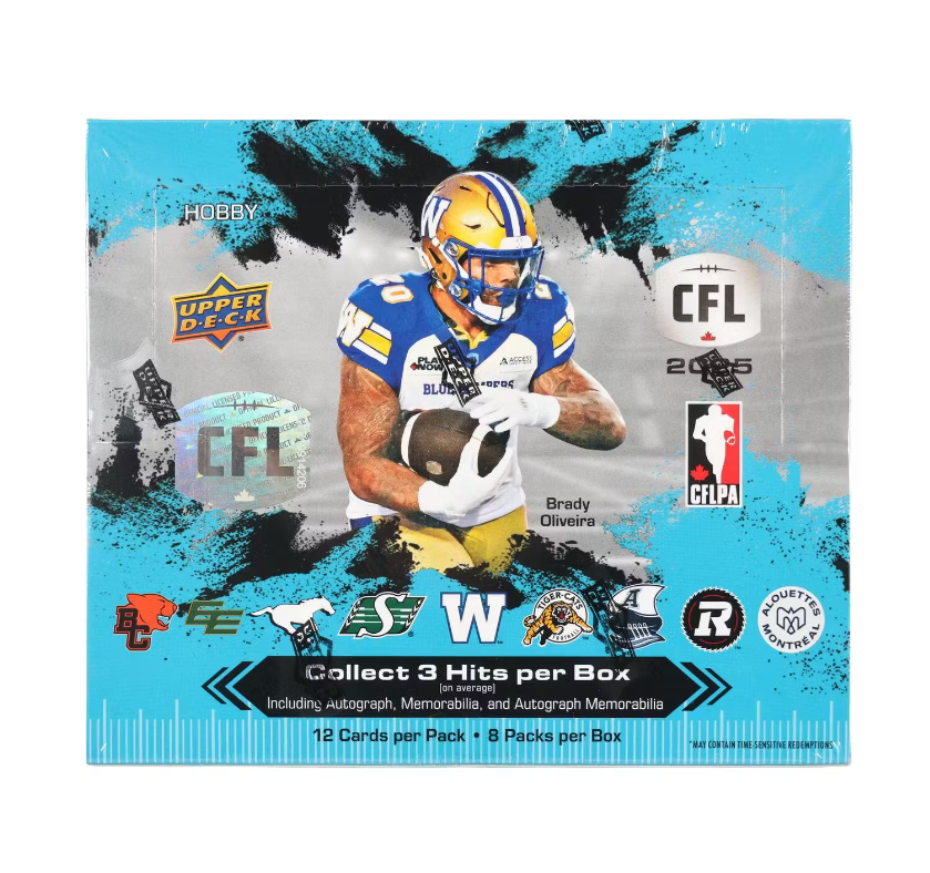 2025 Upper Deck CFL Canadian Football League Hobby 20-Box Case