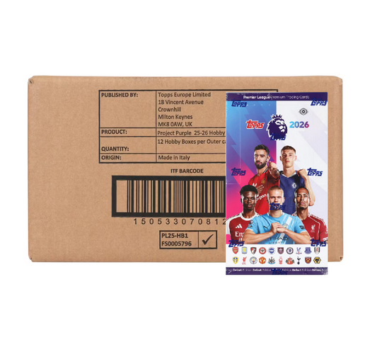 2026 Topps Premier League Soccer Hobby 12-Box Case