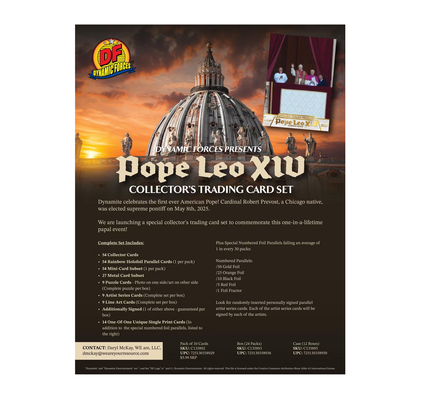 Dynamic Foces Pope Leo XIV Collector's Trading Card Set