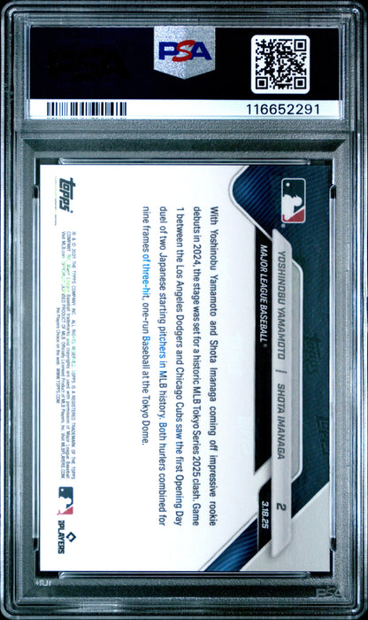 2025 Topps Now Yamamoto Imanaga #2 PSA 10