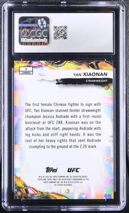 2024 Topps Finest UFC Yan Xiaonan #9 Gold Refractor CGC 10