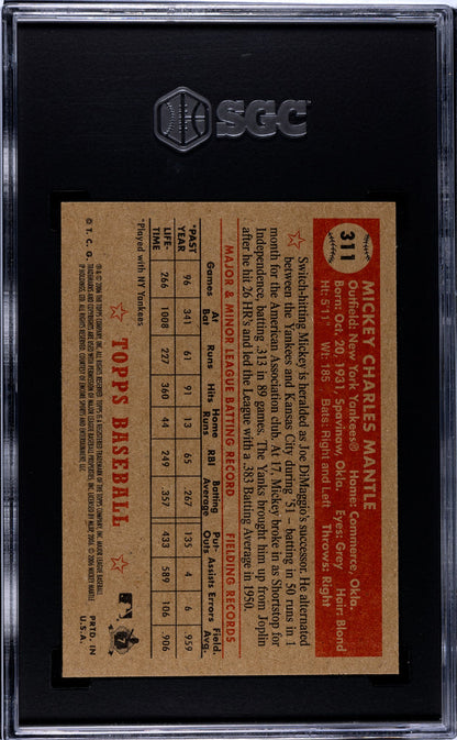 2006 Topps '52 Mickey Mantle #311 Green SGC 10