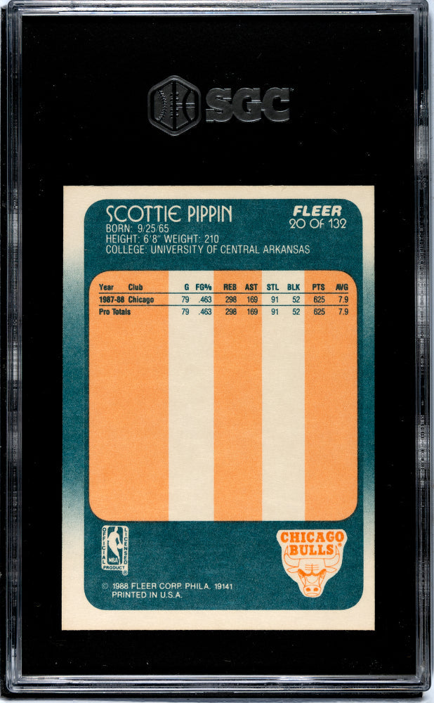 1988 Fleer Scottie Pippen #20 SGC 8