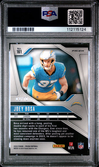2024 Panini Prizm Joey Bosa #161 No Huddle Neon Green PSA 9
