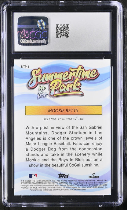 2024 Topps Chrome Mookie Betts #SITP-1 Summertime in the Park CGC 10