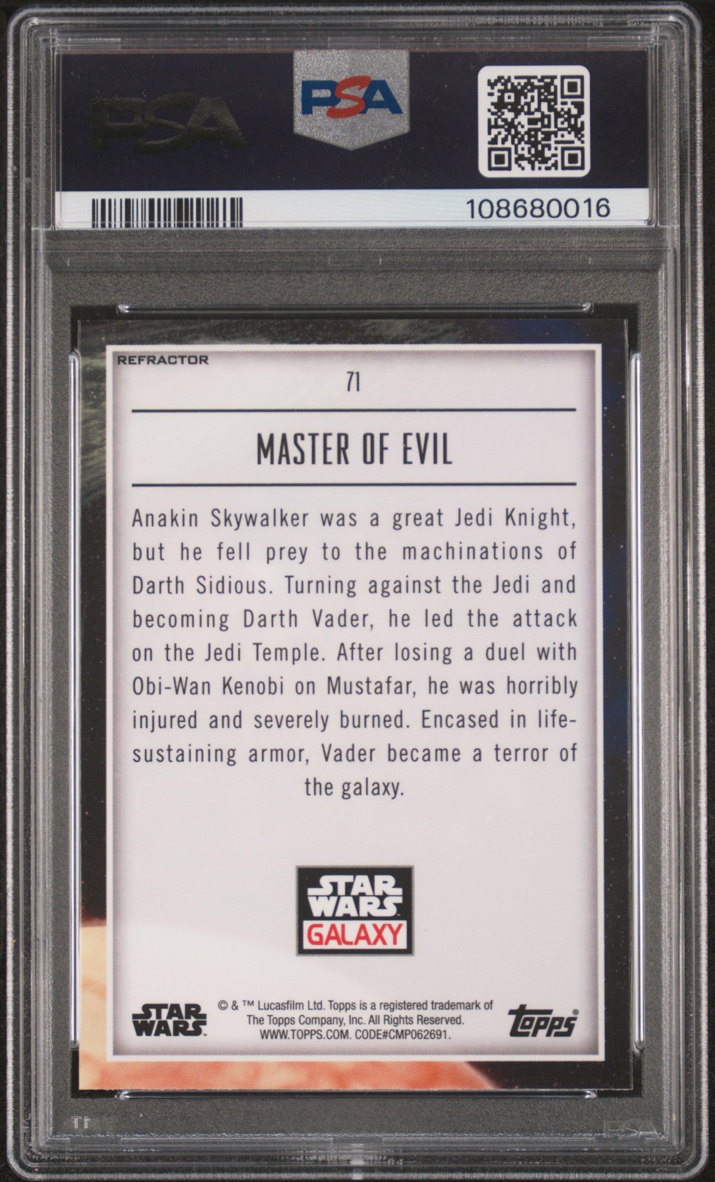 2023 Topps Chrome Star Wars Galaxy Master Of Evil #71 PSA 9