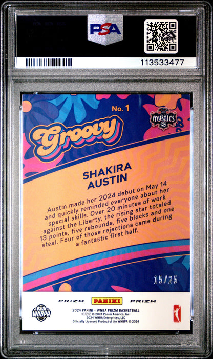 2024 Panini Prizm WNBA Groovy Shakira Austin #1 Mojo PSA 9