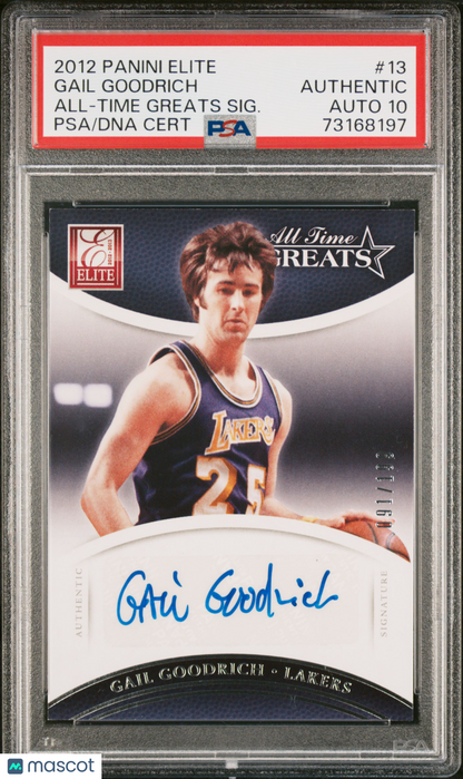2012 Panini Elite All-Time Greats Auto Gail Goodrich #13 SIG. PSA A Auto 10