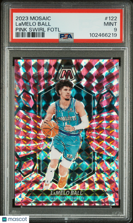 2023 Panini Mosaic Lamelo Ball #122 Pink Swirl Fotl PSA 9