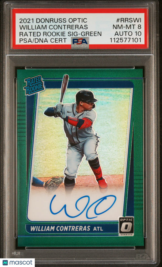 2021 Panini Donruss Optic Rated Rookie William Contreras #RRSWI PSA 8 Auto 10