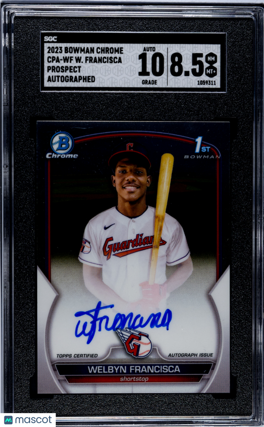 2023 Bowman Chrome Welbyn Francisca #CPA-WF Prospect Autograph SGC 8.5 Auto 10