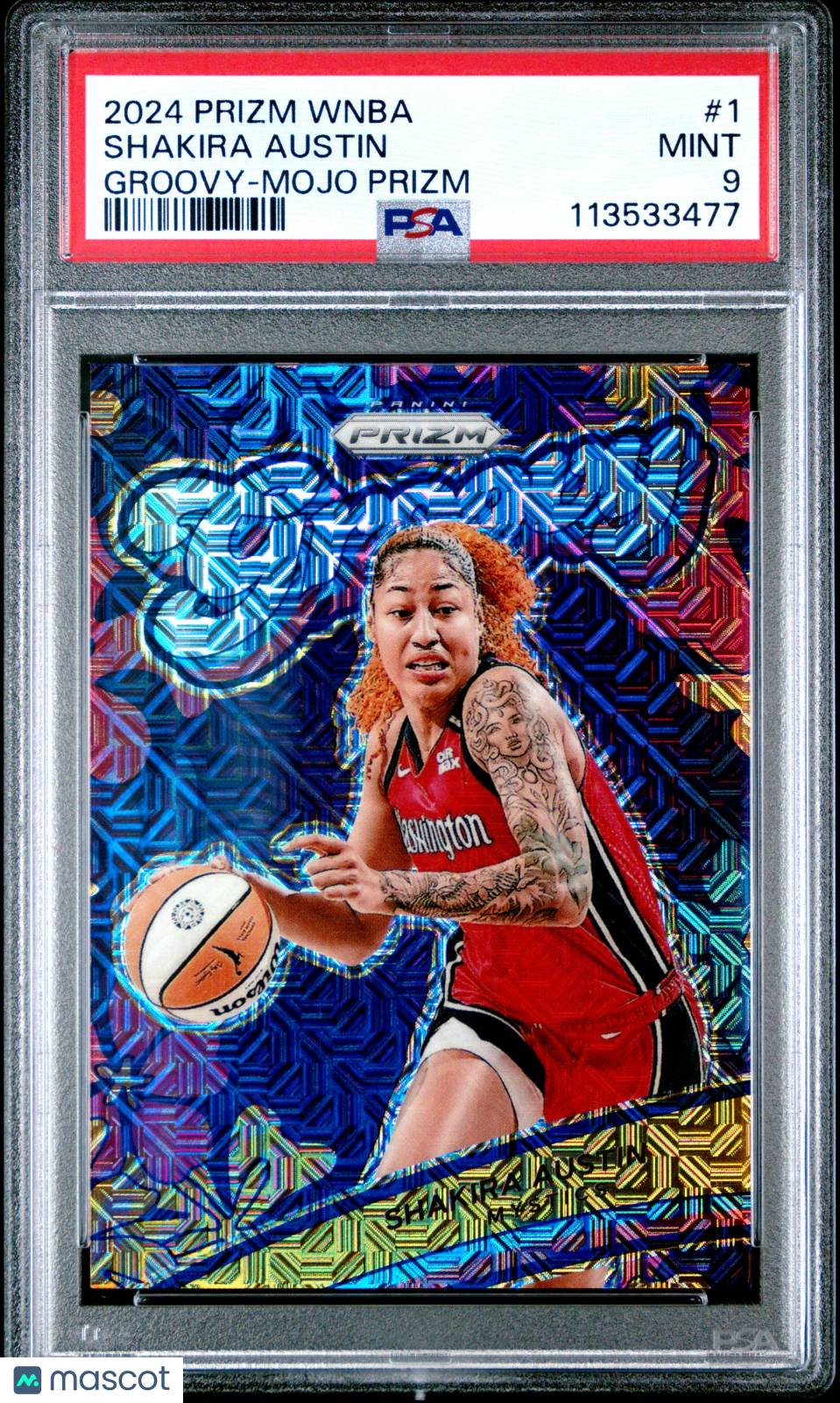2024 Panini Prizm WNBA Groovy Shakira Austin #1 Mojo PSA 9