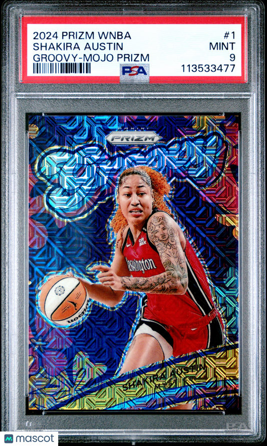 2024 Panini Prizm WNBA Groovy Shakira Austin #1 Mojo PSA 9