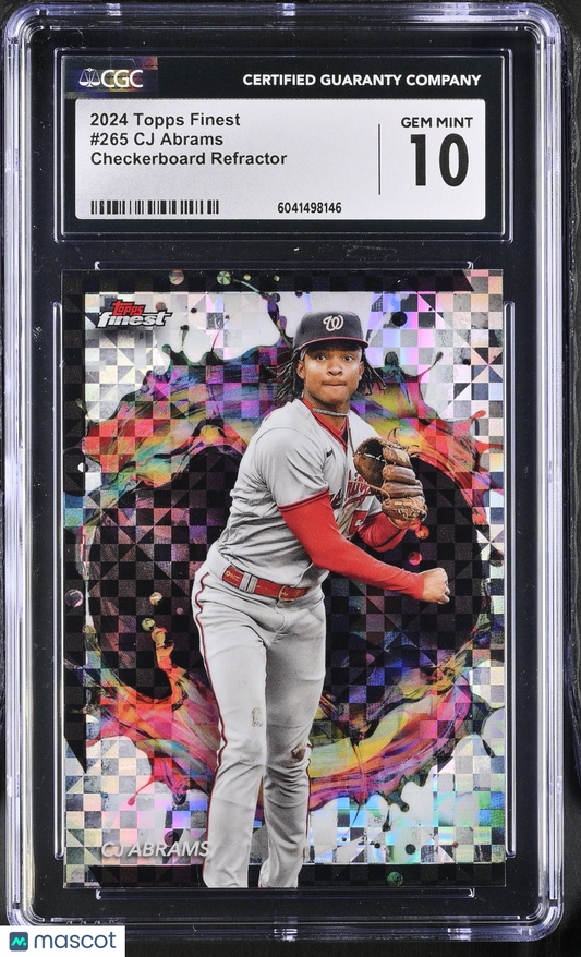 2024 Topps Finest CJ Abrams #265 Checkerboard Refractor CGC 10