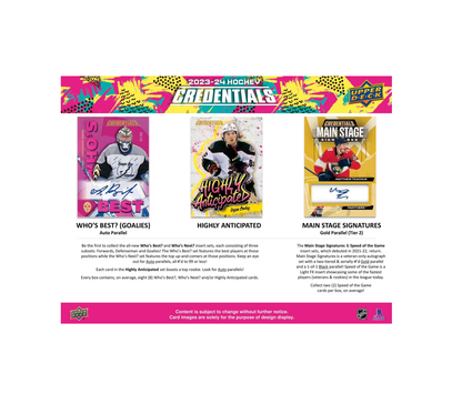 2023-24 Upper Deck Credentials Hockey Hobby 10-Box Case