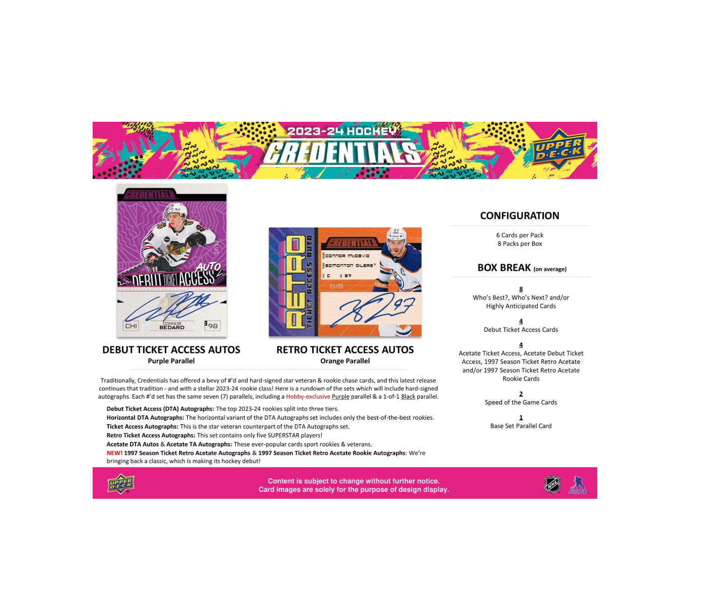 2023-24 Upper Deck Credentials Hockey Hobby 10-Box Case