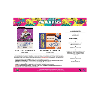 2023-24 Upper Deck Credentials Hockey Hobby 10-Box Case
